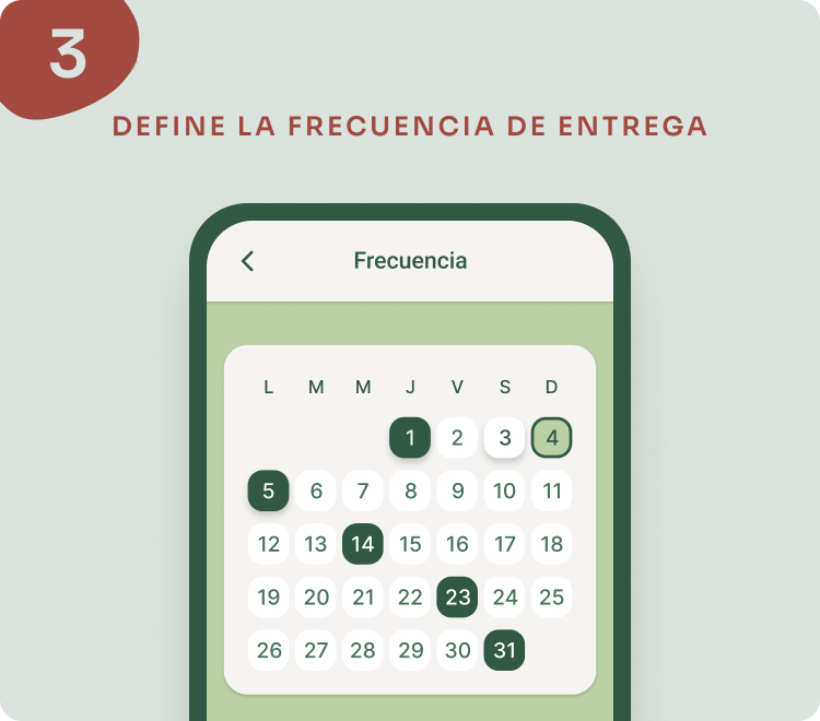 Paso 3: Define la frecuencia de entrega
